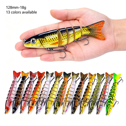 Fast Shipping 128mm 18g Artificial Fishing Lure Multi Jointed Lifelike Glide Hard Swimbait Swim Bait for Bass Pike Crappie