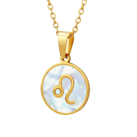 Designer White Seashell Necklace Woman Gold Plated Stainless Steel Pendant Necklace Jewelry