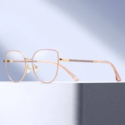 2023 New Fashion MS 81039 Best Selling Ladies Cat Eye Metal Frame Eyeglasses with Anti Blue Light Protection