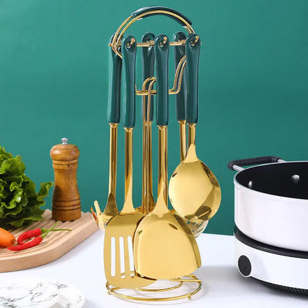 Wholesale Home Heat Resistant Baking Tool Accessories Reusable Kitchen Stuff Stainless Steel Kitchen Cooking Utensil Set