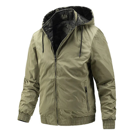 2025 Hooded Windbreaker Jacket Men Fashion Hooded Puffer Jacket Dark Green Man Winter Jacket