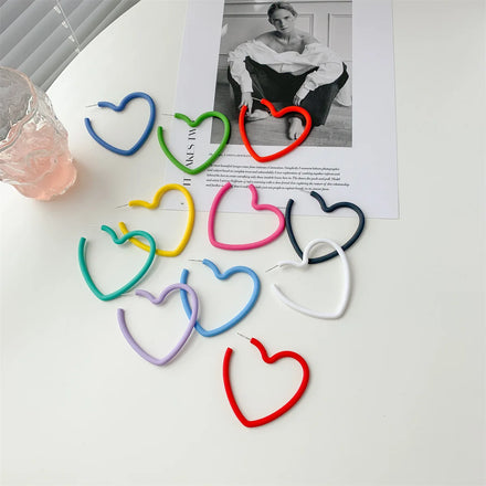 Valentine Day Gift for Girlfriend Love Gift Personalized Candy Colored Heart Frosted Acrylic Earrings Wholesale Trendy Women's