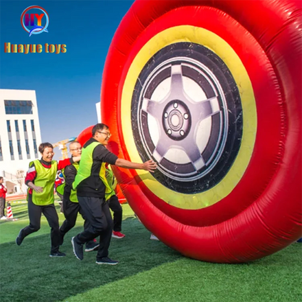 Inflatable Team Building Games Round Flip It Rolling Sports Game for Sale
