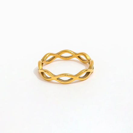 Fenny 18K Gold Plated Fashion Creative Fashion Hollow Rhombus Hollow Ring Ready to Ship Stainless Steel Wholesale Jewelry