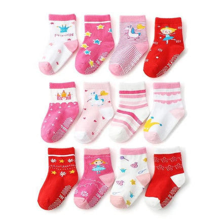 Wholesale Cute Cartoon Crew Socks Fashionable Breathable Nylon Cotton Grips for Infants Toddlers Kids Boys Girls Non-Slip Casual