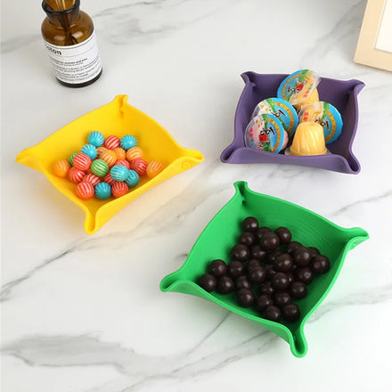 Portable Folding Storage Tray Collapsible Silicone Board Game Bits Bowls
