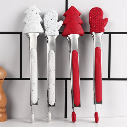 Stainless Steel And Silicone Food Tons Kitchen Barbecue Locking Grill tongs Cooking Accessories