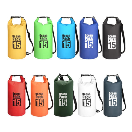17 Colors 15L Waterproof Carry Lightweight Men Backpack Big Wholesale Bags Foldable 100% Outdoor Logo Backbag Dry Bag Back Pack