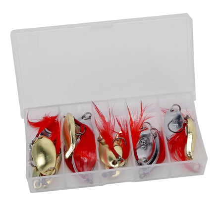 12pcs Metal Hooks Spoon Sequins Bait Spinners Spoons Fishing Spinner Lure Metal Trout Lure Set With Box