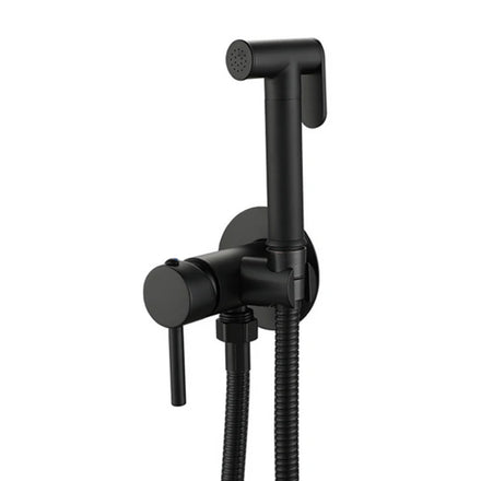 Modern Matte Black Wall-Mounted Bidet Sprayer Set Hot/Cold Temperature Control Brass Construction 3-Year Hotel