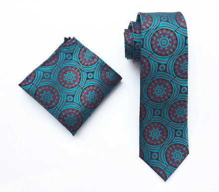 Silk Luxury Mens 8cm Ties Floral Black Gold Ties Paisley NeckTie Pocket Square Hanky Set Men's Wedding Party Tie