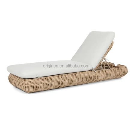 Patio Outdoor Furniture Round Backrest Adjustable pe Rattan Chair Loungers