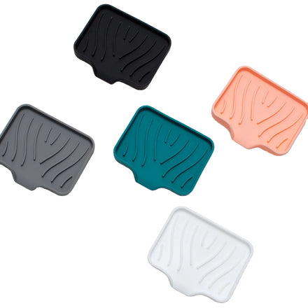 New Bar Soap Holder Silicone Soap Dish with Self Draining Natural Waterfall Drain Soap Saver Tray for Shower Bathroom Kitchen