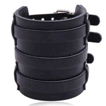 Men's Bracelet Wholesale Leather Jewelry Belt Buckle Wide Leather Cuff Bracelet Wrist Support Cool Bracer