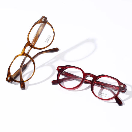 Premium Luxury Vintage Acetate Round Glasses Optical Eyeglasses Frame Eyewear