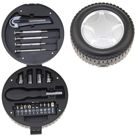 High Quality Small Mini Hardware Household Home Daily Use Tire Car Bike Tyre Shape Wheel Repair Hand Tool Set Kit