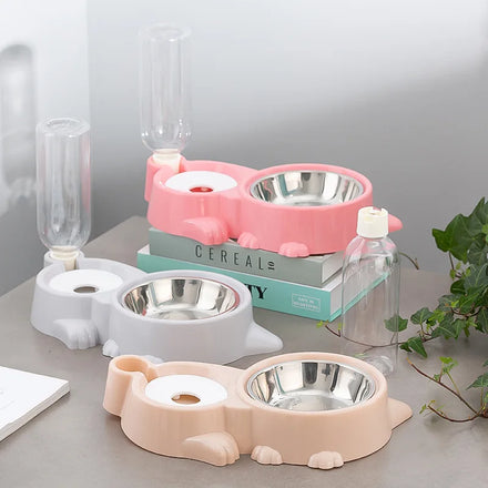 New Pet Bowl Pet Water Dispenser Feeder Pet Automatic Double Bowl