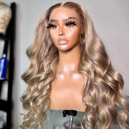 Ombre Human Hair Wigs for Black Women Glueless Brazilian Virgin Cuticle Aligned Full Transparent HD Lace Front Wigs