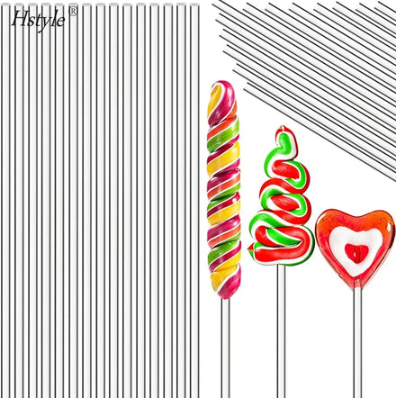 Hstyle 100PCS 6 Inch Clear Reusable Acrylic Rods Making Lollipops Cake Pops Candies Chocolates Cookies Acrylic Lollipop Sticks