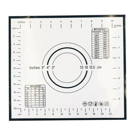 Non-Stick Food Grade 0.40mm Thick Smooth Surface Silicone Dough Rolling Mat with Measurement Baking & Pastry Tool for Kneading
