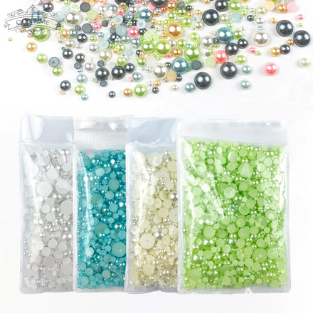 DS Factory Direct Sale 2-12mm ABS Imitation Pearl Half Round Pearl Beads Flatback