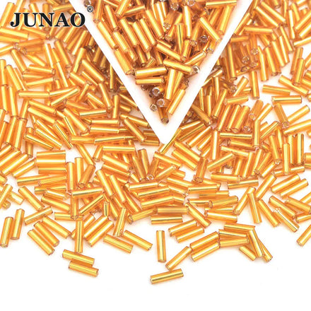 JUNAO 6mm Spacer Stones Sewing Glass Beads 490g Clothing Tube Shape Beads Factory Glass Rhinestones for DIY