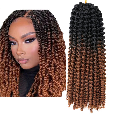 Nubian Spring Twist 10 Inch Wholesale Protein Fiber Loose Wave 200% Density Machine Double Weft Braids Crochet Spring Twist