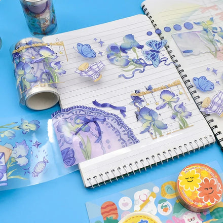 Custom Bulk 80mm Wide Japanese Set Roll PET Transparent Flower