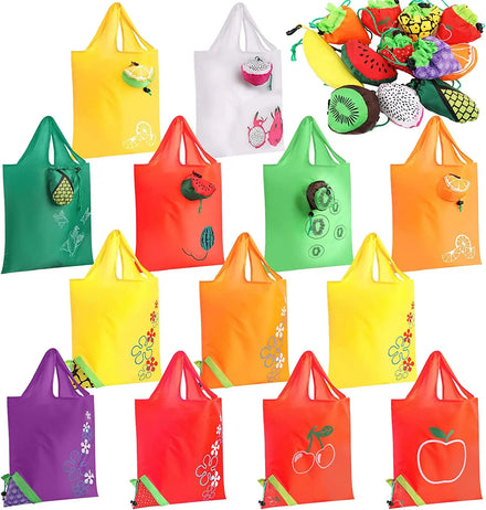 Cheap Price Cute Strawberry Design Foldable Recyclable Polyester Reusable Shopping Grocery Bag