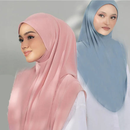 Sharut Adult Malaysian Ready to Wear Turban Jilbab Khimar Crystal Hemp Plain Ladies Muslim Women Premium Kerudung Instant Hijabs