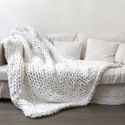 Super Soft Textured Solid Decorative Throw Blanket Lightweight Knitted 100% Acrylic Throw Blanket for Bed and Sofa