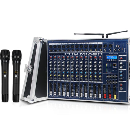 Biner GT12M Professional 2400W *2 High Power 12 Channel Amplifier DJ Karaoke Audio Mixer
