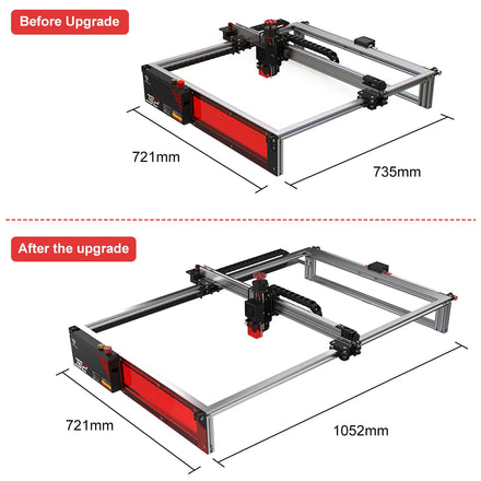 TWOTREES TS2 780x450mm Y-axis Flexible Extension Shaft Kits for Laser Engraver Enlargement Area Length Rod