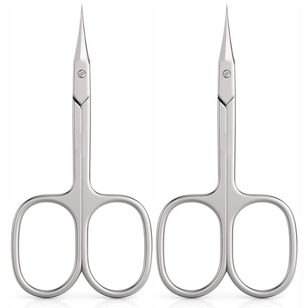 Stainless Steel Professional Nail Scissors Curved Cutting Sharp Russian Manicure Eyebrow Right-Handed