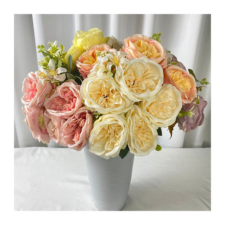 7-headed Mansa Core Coating Rose Decoration Mariage Artificial Flowers Decorative