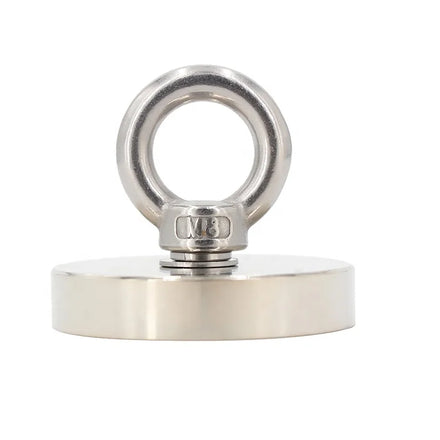 120KG 260LBS N35 D60mm Single Side Countersunk Hole Round Neodymium Fishing Magnet with Eyebolt
