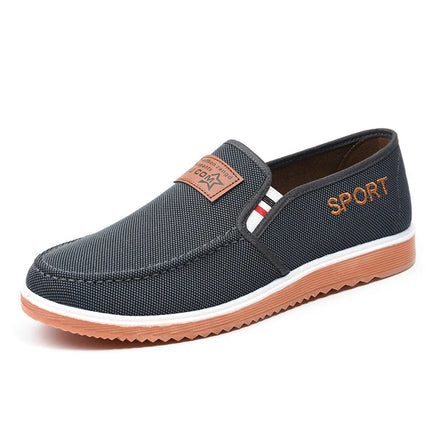 Custom Men's Slip on Cloth Shoes Canvas Loafers Flat Comfort Casual Shoes Lightweight Boat Shoes for Men