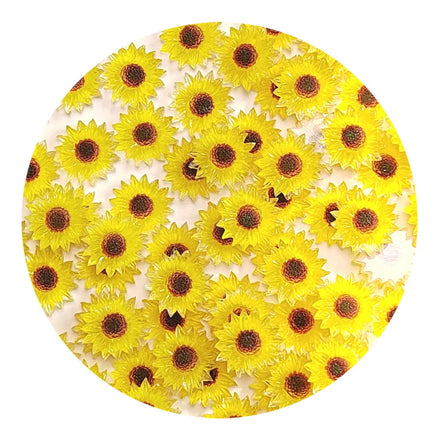 Resin Daisy Sunflower Flatback Cabochon Pendants Charms DIY Earring Necklace for Jewelry Making Accessories