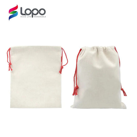 Vintage Factory Sublimation Linen Santa Sack Blanks Wholesale Promotional Christmas Santa Sacks Drawstring Bag