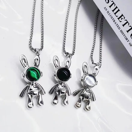 2023 Retro Trendy Titanium Stainless Steel Necklace for Men Hip Hop Rabbit Pendant Necklace Costume Jewelry