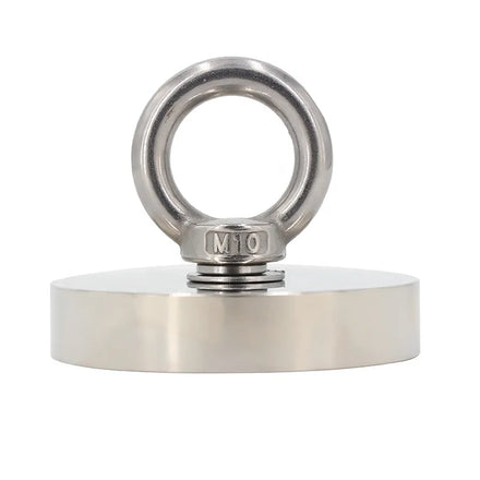 170KG 380LBS N35 D67mm Single Side Countersunk Hole Round Neodymium Fishing Magnet with Eyebolt