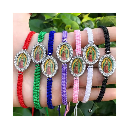 Virgin Mary Holy Our Lady Guadalupe Heart Red Alloy Adjustable Charm Bracelets Protection Lucky Unisex