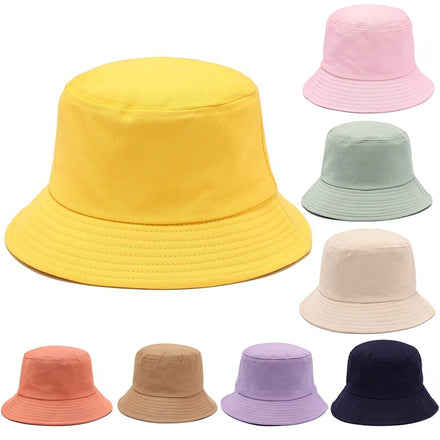 Designer Solid Color Four Seasons Beach Fishing Sun Visor Unisex Plain Polyester Cotton Fisherman Bucket Hat Casual Adults