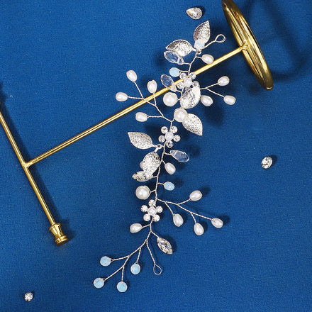 Miallo Hair Headpieces Rhinestone and Pearl Handmade Bridal Litter Hair Vine Wedding Hair Accessories