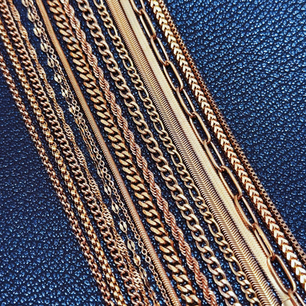 Waterproof Custom Hip Hop Miami Cuban Curb Link Mens Chain PVD 18k Gold Rope Figaro Link Chain Necklace Paperclip Link Necklace