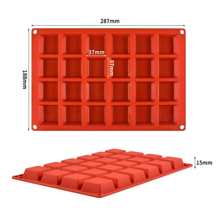 New Design Square Silicone Mousse Mold for Baking Dessert Cheesecake Truffle Caramels Jelly Brownie Soap Mold