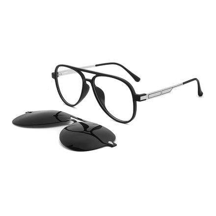 2023 Classical Double Bridge Sunglasses Men Women Tr90 Frames with Metal Legs Polarized Magnetic Clip on Sunglasses