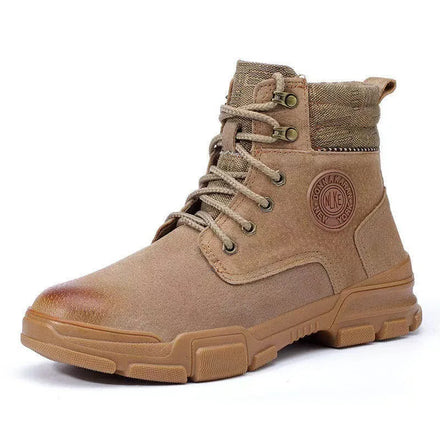 High Top Pigskin Waterproof Anti Smash Work Safety Boots for Welders Lightweight Hiking Boots for Men