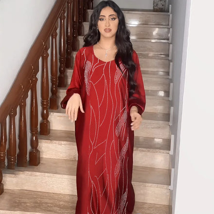 Luxury Solid Color Islamic Dubai Evening Dresses for Women Wedding Formal Party Gowns