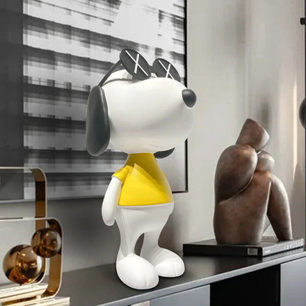 Dropshipping Cartoon Glasses Dog Resin Craft Ornaments Home Table Decoration Gifts Dog Sculpture